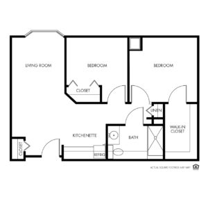 Legacy Assisted Living, Iowa City, IA, 2-Bed / 1 Bath Floor Plan - Civic