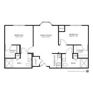 The Fountains Assisted Living, Bettendorf, IA, 2 Bed Room Floor Plan - Lighthouse