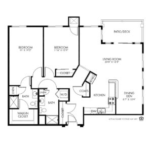 The Fountains Independent Living, Bettendorf, IA, 2 Bed Room Floor Plan - Eagle