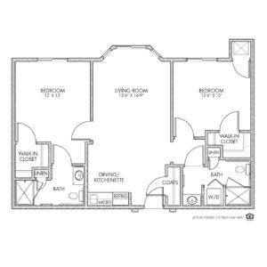 Whispering Creek Assisted Living, Sioux City, IA, 2 Bedroom Floor Plan - Continental