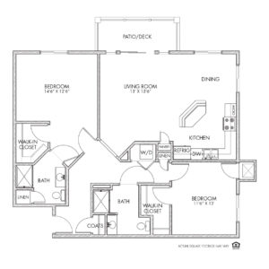 Whispering Creek Independent Living,Sioux City, IA, 2 Bedroom Floor Plan - Huntington