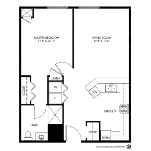 Woodlands Creek Independent Living, Clive, IA, 1 Bed Room Floor Plan - Truman