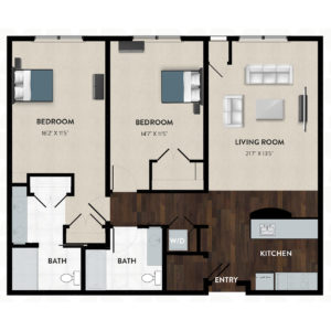 Deer Park Independent Living 2 Bed 2 Bath 1195 sq/ft