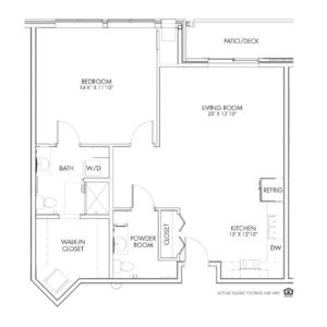 Overlook Village, Moline, IL, 1 Bedroom Floor Plan - Sylvan