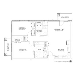 Overlook Village Independent Living, Moline, IL, 2 Bedroom Floor Plan - Butterworth Deluxe Corner