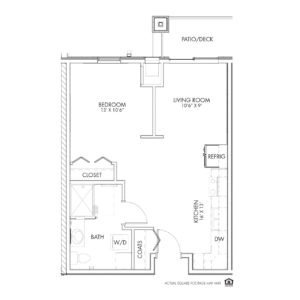 Overlook Village Independent Living, Moline, IL, Studio Floor Plan - Velie